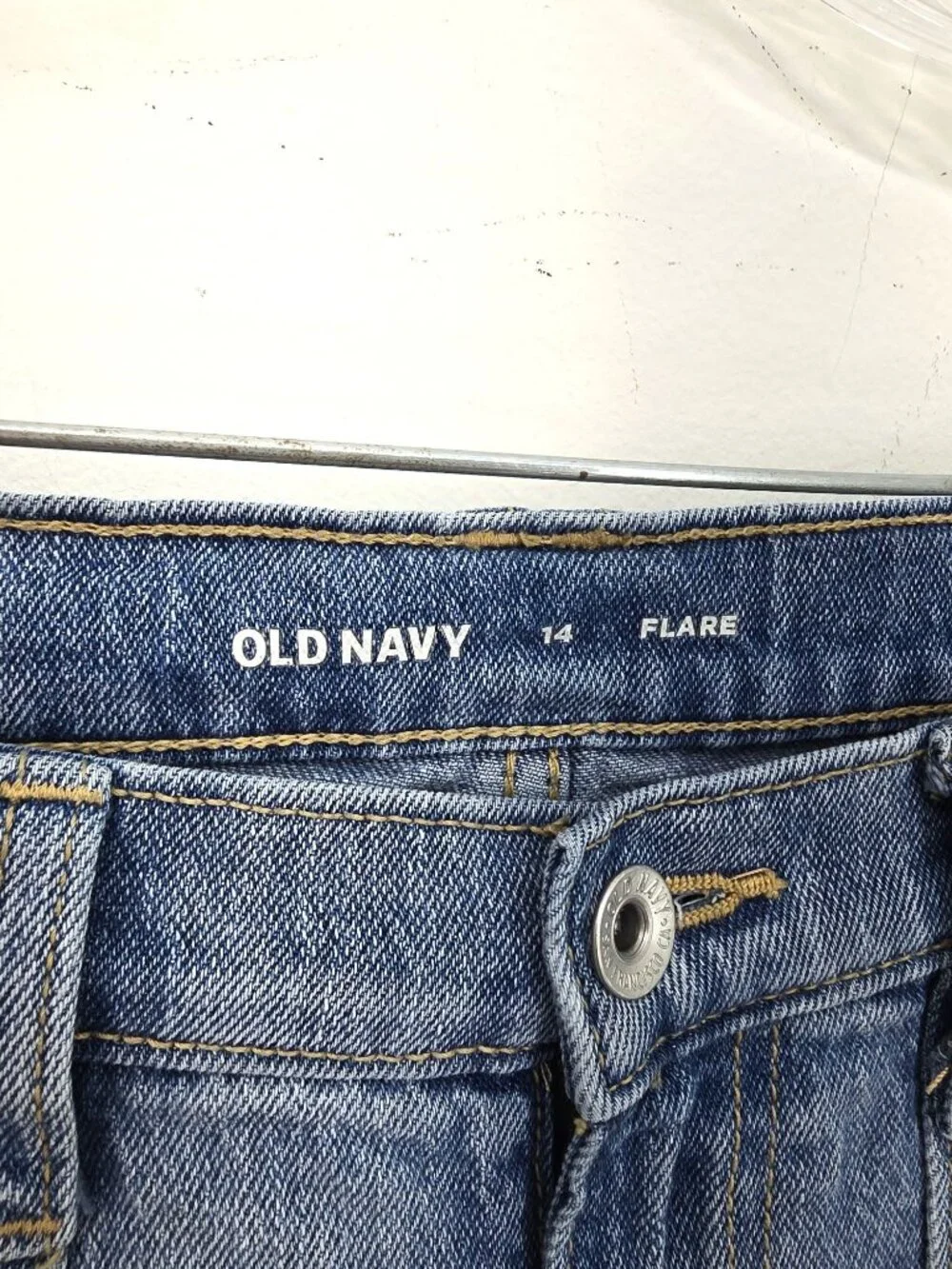 Old Navy Light Wash Flap POckets Denim Flared JEans Girls Size 14